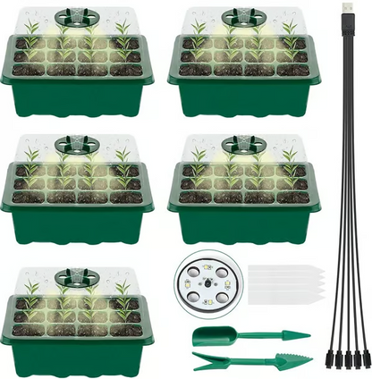 Spring Hot Sale 50%🌱Adjustable Humidity Seed Starter Trays with Grow Light